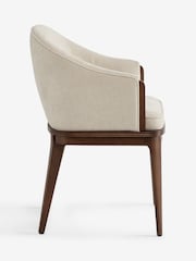 Laura Ashley Hundon Chenille Natural Barcombe Arm Carver Dining Chair - Image 6 of 7