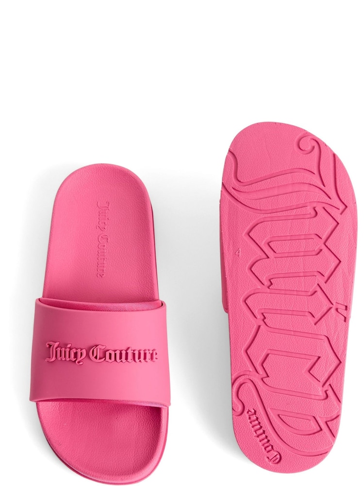Juicy Couture Pink Embossed Sliders - Image 1 of 3