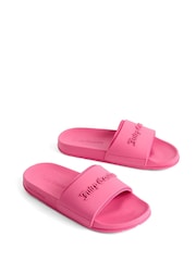 Juicy Couture Pink Embossed Sliders - Image 3 of 3