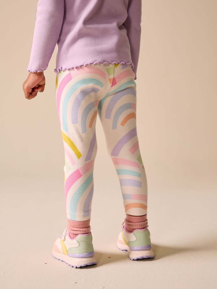 Ecru White Ribbed Leggings (3mths-7yrs) - Image 2 of 8 Ecru White Ribbed Leggings (3mths-7yrs) - Image 2 of 8