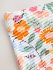 Orange Ditsy Floral Ribbed Leggings (3mths-7yrs) - Image 3 of 4