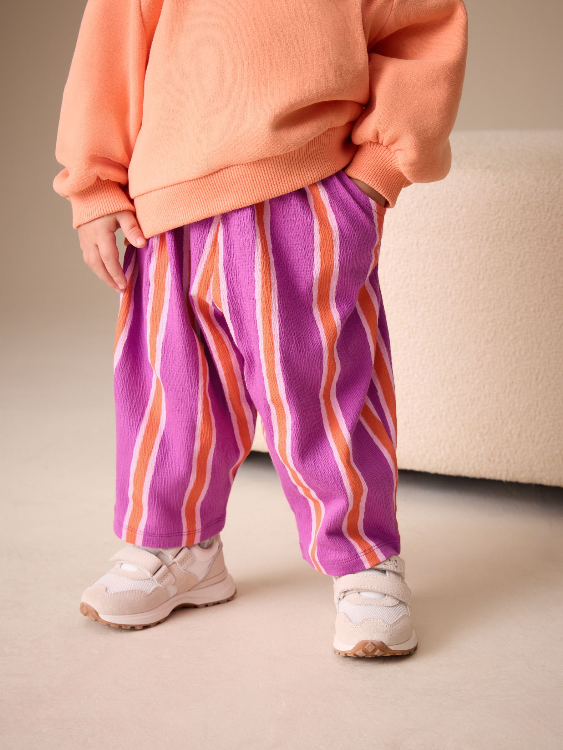 Buy Purple Orange Stripe Barrel Leg Trousers (3mths-7yrs) from
