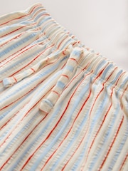 بيج فاتح، مع أحمر وأزرق - مخطط - بنطلون بقصة رجلين واسعتين (3 شهور-7 سنوات) - صورة 7 من 8