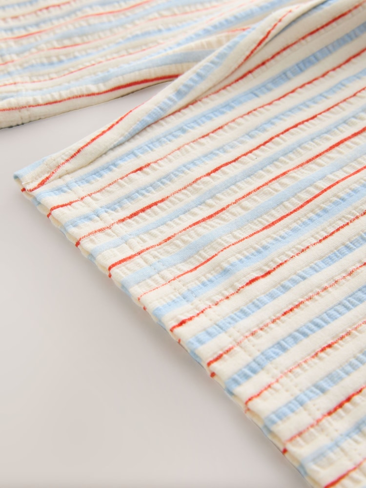 بيج فاتح، مع أحمر وأزرق - مخطط - بنطلون بقصة رجلين واسعتين (3 شهور-7 سنوات) - صورة 8 من 8