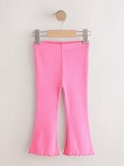 Rosa azúcar brillante - Leggings acampanados de canalé (3 meses-7 años) - Imagen 1 de 4