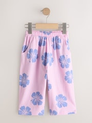 Lilac Purple Flower Barrel Leg Trousers (3mths-7yrs) - Image 1 of 4