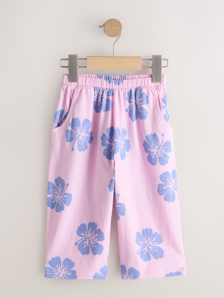 Lilac Purple Flower Barrel Leg Trousers (3mths-7yrs) - Image 1 of 4 Lilac Purple Flower Barrel Leg Trousers (3mths-7yrs) - Image 1 of 4
