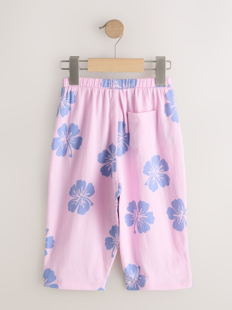 Lilac Purple Flower Barrel Leg Trousers (3mths-7yrs) - Image 2 of 4 Lilac Purple Flower Barrel Leg Trousers (3mths-7yrs) - Image 2 of 4