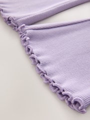 Morado lila - Leggings acampanados de canalé (3 meses-7 años) - Imagen 4 de 4