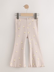 Estampado de limones neutro - Leggings acampanados de canalé (3 meses-7 años) - Imagen 1 de 4