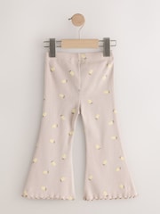 Estampado de limones neutro - Leggings acampanados de canalé (3 meses-7 años) - Imagen 2 de 4