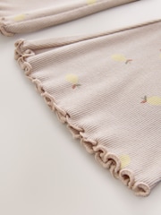 Estampado de limones neutro - Leggings acampanados de canalé (3 meses-7 años) - Imagen 4 de 4