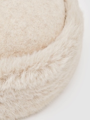 Reiss Off White Serena Faux Fur Hat - Image 5 of 5