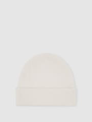 Cream - Reiss Alba 100% Cashmere Beanie - Slika 1 iz 5
