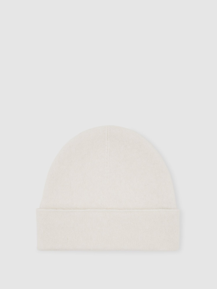 Cream - Reiss Alba 100% Cashmere Beanie - Slika 1 iz 5
