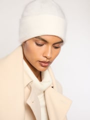 Cream - Reiss Alba 100% Cashmere Beanie - Slika 2 iz 5