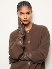 Reiss Taupe Iris Long Leather Gloves - Image 2 of 4
