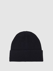 Reiss Bianca Merino Wool Blend Button Beanie With Cashmere - Bild 2 von 3