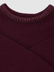 Reiss Berry Elizabeth Wool-Blend Crystal-Neckline Jumper With Cashmere - Image 5 of 5