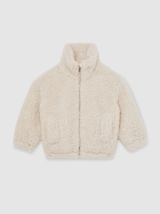 Reiss Ivory Remy Faux-Shearling Funnel-Neck Coat - Image 2 of 4