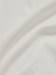 Reiss White Poppy Cotton Pointelle Long-Sleeve Top - Image 4 of 4