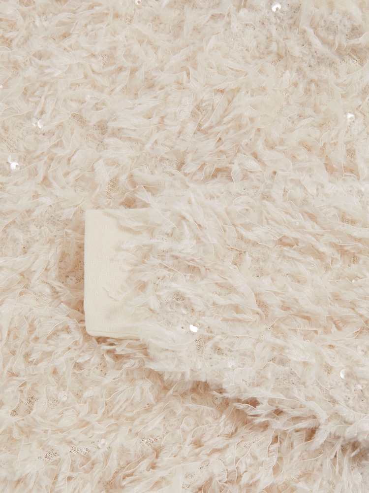 Reiss Ivory Roxy Fluffy Sequin-Embellished Top - Image 5 of 5