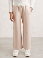 Reiss Neutral Laney Wide-Leg Interlock Drawstring Joggers - Image 2 of 4