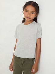 Reiss Grey Marl Blair Cotton-Blend Crew-Neck T-Shirt - Image 1 of 4