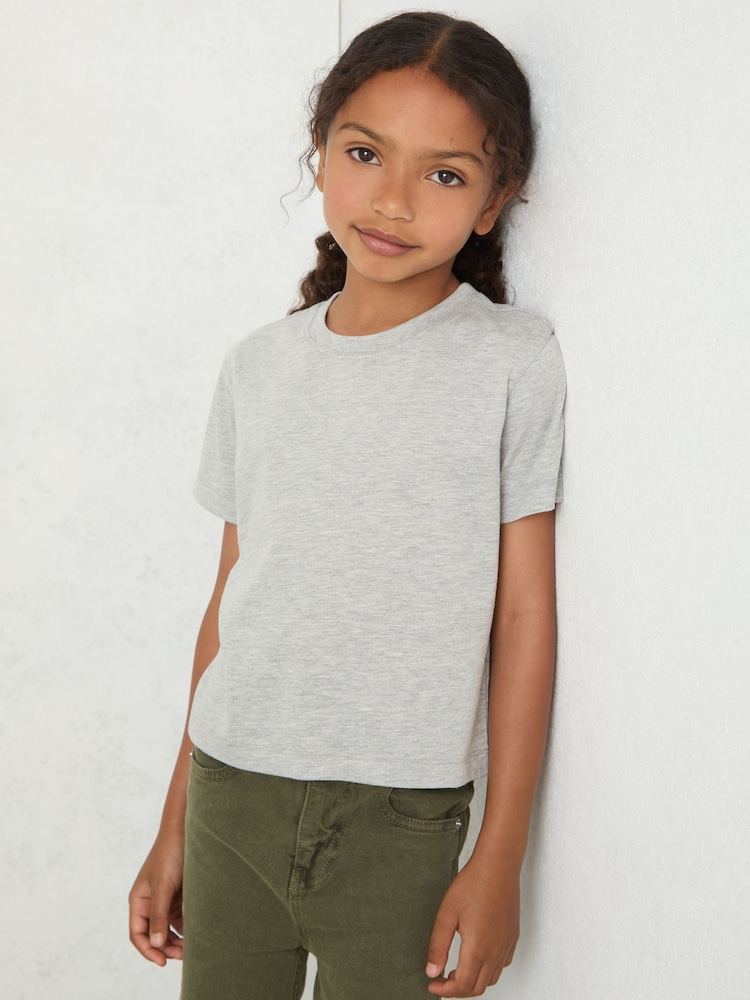 Reiss Grey Marl Blair Cotton-Blend Crew-Neck T-Shirt - Image 1 of 4