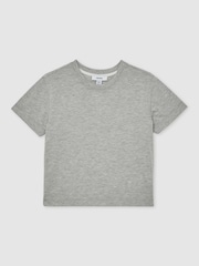 Reiss Grey Marl Blair Cotton-Blend Crew-Neck T-Shirt - Image 2 of 4