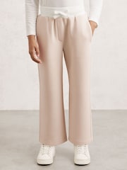 Reiss Neutral Laney Wide-Leg Interlock Drawstring Joggers - Image 1 of 4