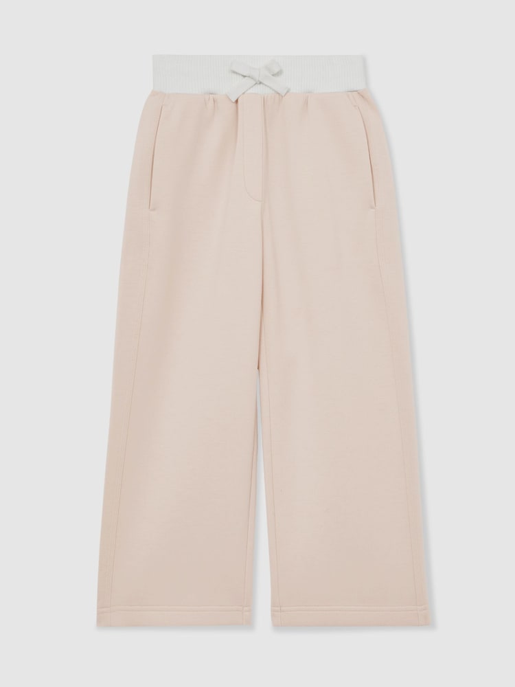 Reiss Neutral Laney Wide-Leg Interlock Drawstring Joggers - Image 2 of 4