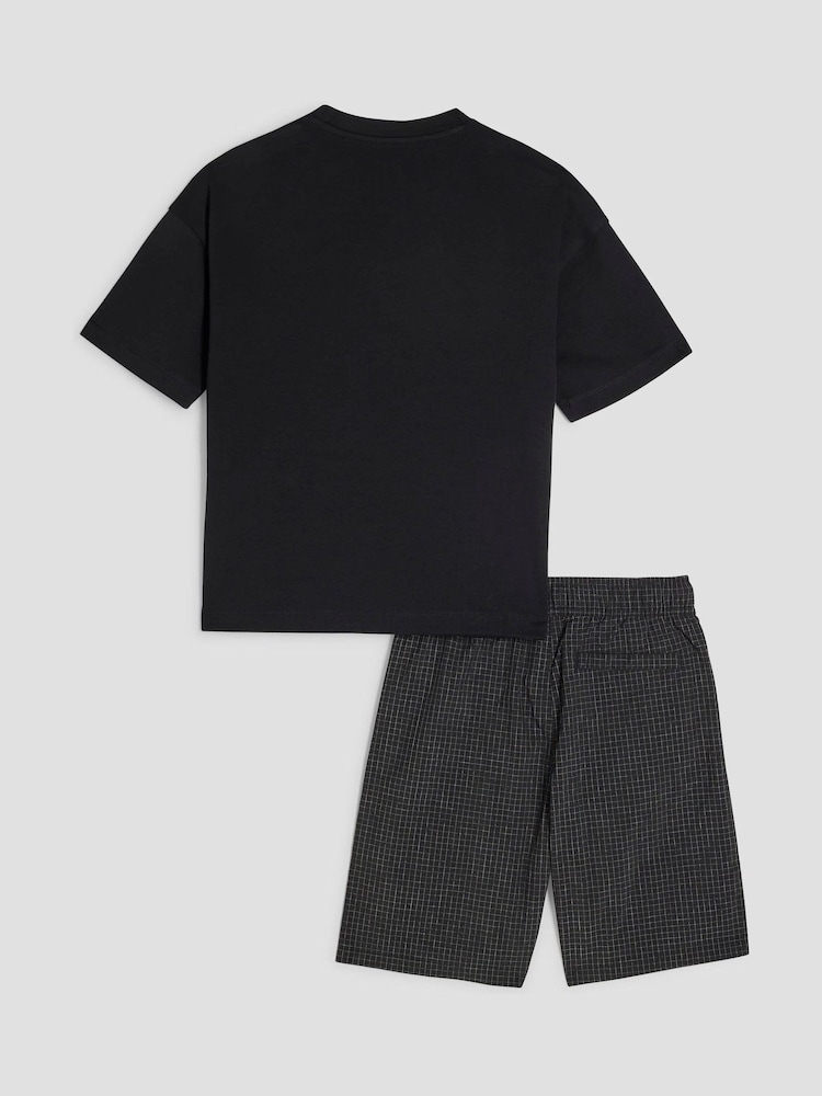 River Island Black Boys Mesh T-Shirt and Shorts Set - Image 2 of 4
