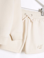 River Island Cream Boys Ame Le Nuit Sweat Top & short Set - Image 4 of 4