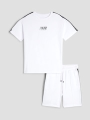 River Island White Boys Taped T-Shirt Set - Image 1 of 5