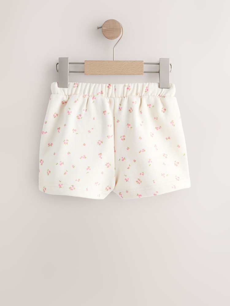 Cream Ditsy Floral Sweat Shorts (3mths-7yrs) - Image 2 of 4