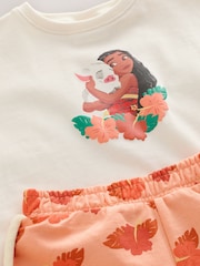 Coral/Ecru Disney Moana Short Sleeve Top and Shorts Set (3mths-7yrs) - Image 11 of 12