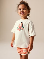 Coral/Ecru Disney Moana Short Sleeve Top and Shorts Set (3mths-7yrs) - Image 2 of 9