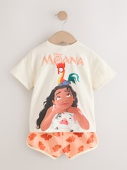 Coral/Ecru Disney Moana Short Sleeve Top and Shorts Set (3mths-7yrs) - Image 6 of 9
