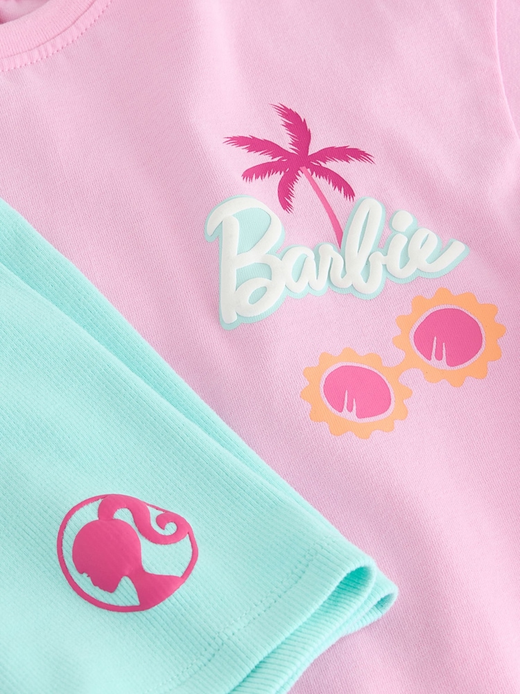 Pink Barbie Short Sleeve T-Shirt and Cycle Shorts Set (3mths-7yrs) - Image 8 of 8