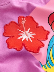 Пурпурный - Disney футболка с коротким рукавом и шорты в рубчик с принтом русалки (3mths-7yrs) комплект - Изображение 8 9