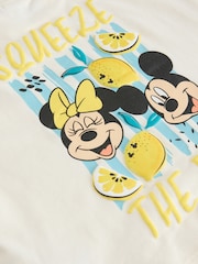 أبيض بيج فاتح - طقم بلوزة بأكمام قصيرة وشورت بطبعة Minnie و Mickey من Disney (3أشهر-7سنوات) - صورة 12 من 13