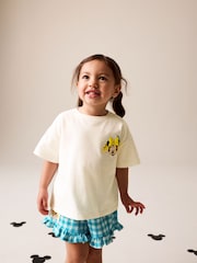 Ecru White Disney Minnie and Mickey Short Sleeve Top and Shorts Set (3mths-7yrs) - Image 2 of 7