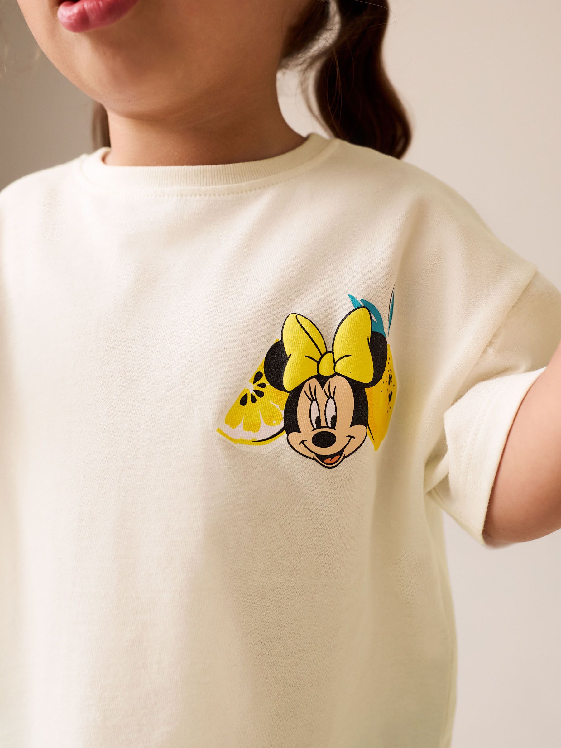 Buy Ecru White Disney Minnie and Mickey Short Sleeve Top and