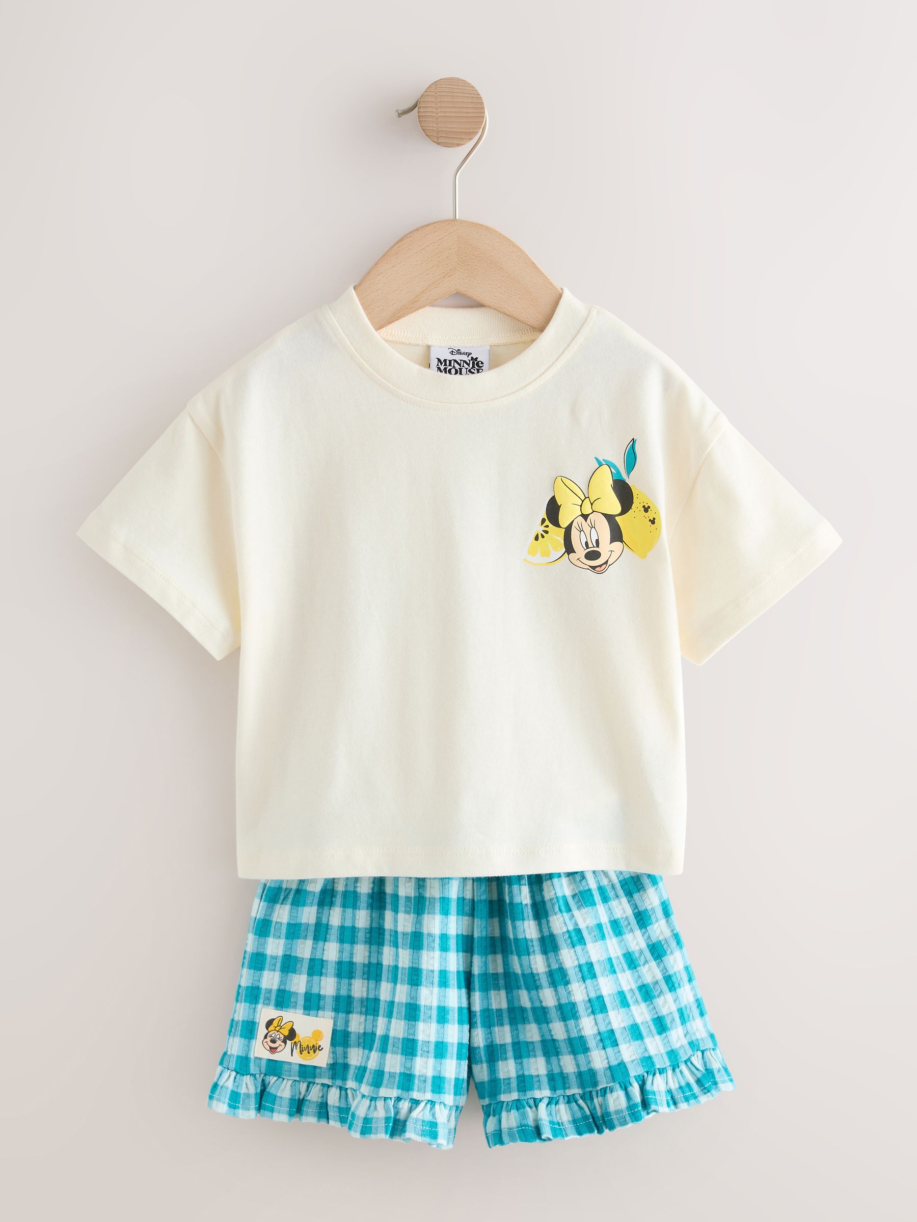 Buy Ecru White Disney Minnie and Mickey Short Sleeve Top and