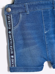 River Island Blue Baby Boy Denim Short Dungarees - Image 5 of 5