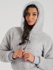 Loungeable Grey Borg Hoodie & Joggers Lounge Set - Image 3 of 5