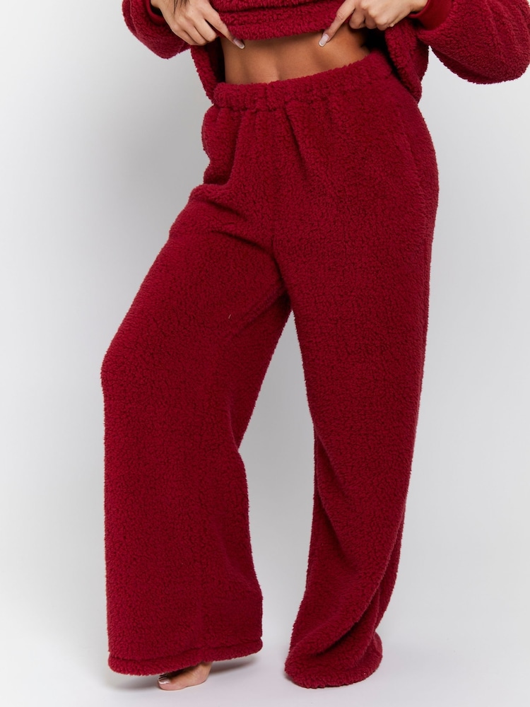 Loungeable Red Borg Jumper & Wide Leg Trousers Lounge Set - Image 5 of 5 Loungeable Red Borg Jumper & Wide Leg Trousers Lounge Set - Image 5 of 5