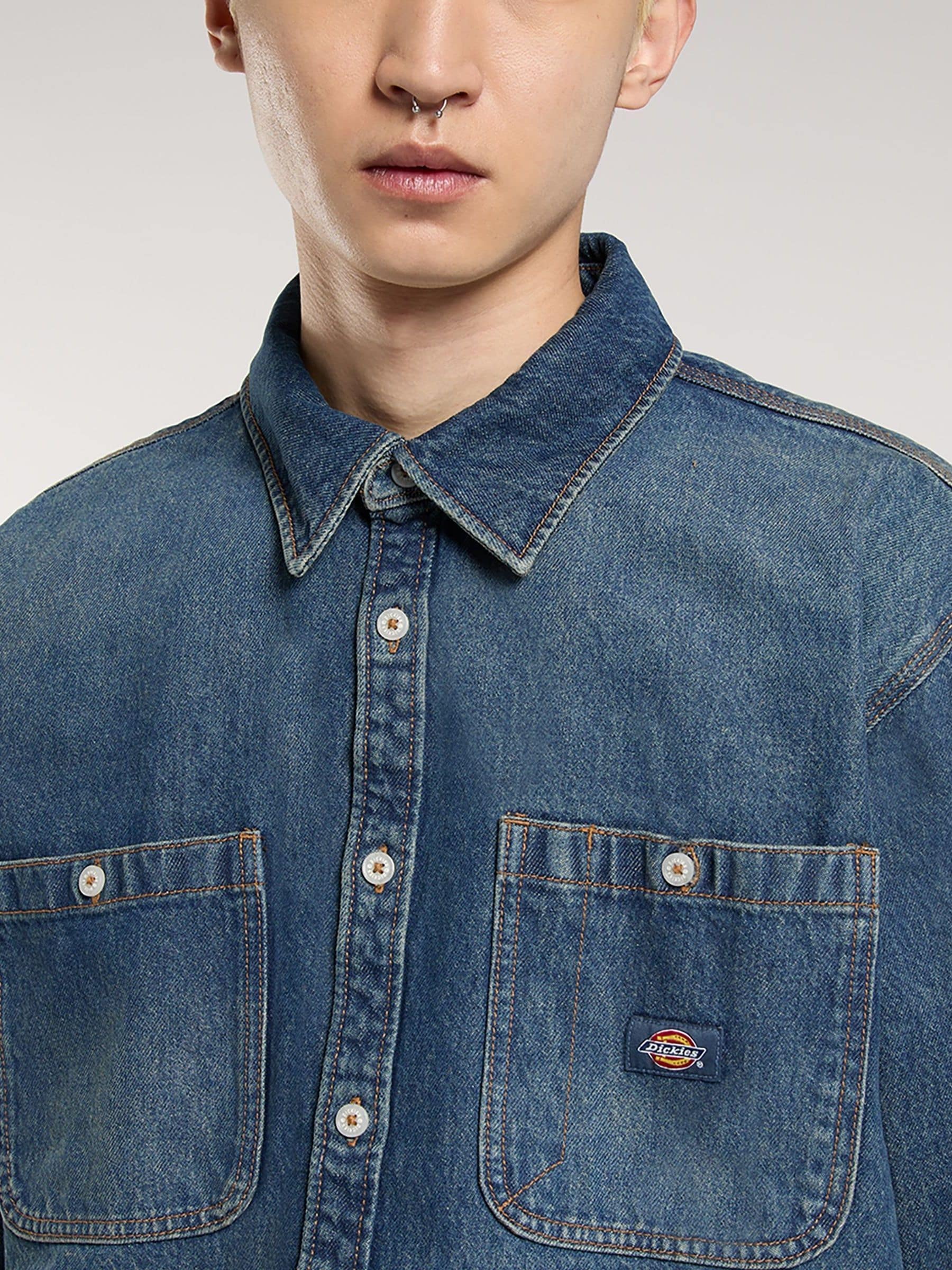 デニムシャツ Next：日本 ブルー - Dickies メカニック デニムシャツ from Next Japan