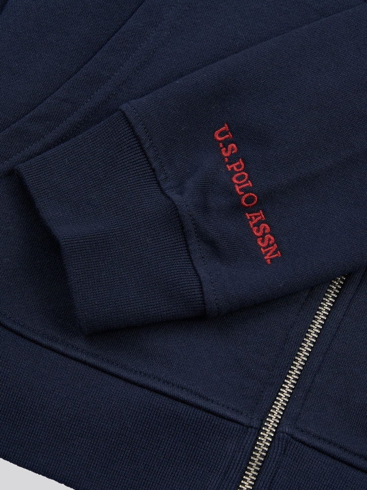 U.S. Polo Assn. Blue Mens Chuck Loopback Zip Hoodie - Image 4 of 4 U.S. Polo Assn. Blue Mens Chuck Loopback Zip Hoodie - Image 4 of 4